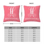 Monograma Personalizado Inicial Suave Funda de Almohada con la Fecha y el Nombre Decoración del Hogar Aniversario de Boda Regalo de inauguración de la casa para los recién casados