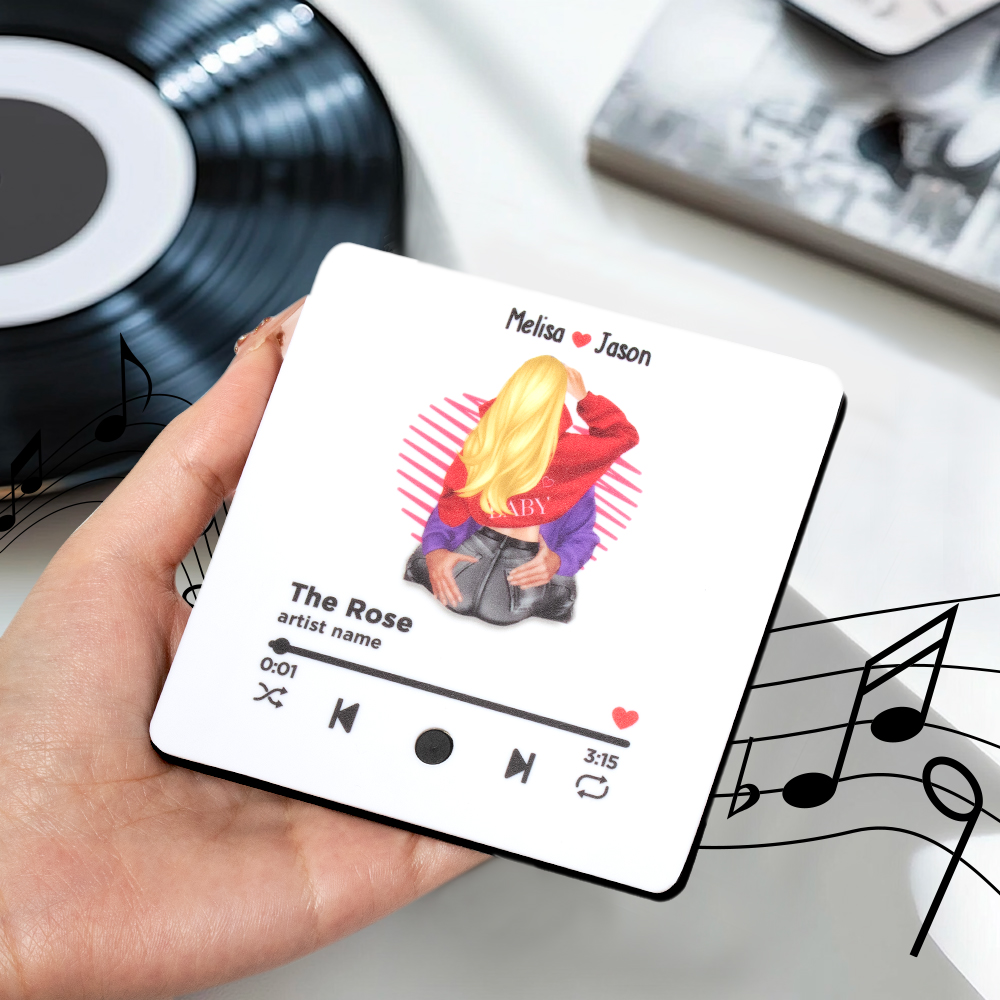 Aimant frigo personnalisé pour couple avec noms Décoration de la maison Cadeau d'anniversaire de la Saint-Valentin pour couple