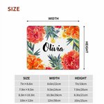 Personalized Watercolor Birth Flower Design Non-slip Mouse Pad with Name Home Office Supplies Birthday Gift for Employees Family Friends
