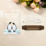 Personalisierte Wenn Pinguine ihren Partner finden, bleiben sie zusammen Acryl-Nachtlicht mit Namen und hölzerne Basis Hochzeitstag Geschenk für Ehepaar