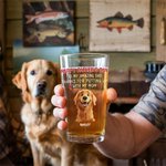 Personalized 1-4 Cute 3D Cartoon Dogs 16 oz Clear Beer Glass with Name Father's Day Birthday Anniversary Gift for Dog Dad Beer Lovers