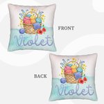 Personalisierte Blumen häkeln Garn Korb weich werfen Kissenbezug mit Namen und Taschen Home Decor Geburtstag Housewarming Geschenk für Strick-Liebhaber