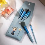 Personalisierte 3D Geburt Blume Schmetterling Cartoon Mädchen Portable Leder Make-up Pinsel Tasche mit 8 Stück Pinsel Geburtstag Geschenk für Frauen