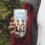 Personalized Dog Dad 3D Cartoon Character and 1-4 Dogs 20 oz Insulated Tumbler with Names Birthday Father's Day Gift for Dad Pet Lovers