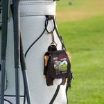 Personalized Multicolor Cartoon Golf Character Photo Leather Golf Ball Bag Tee Holder with Name Father's Day Birthday Gift for Golf Lover