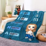 Personalizzato Bibbia Dio dice Io Sono Personaggio dei cartoni animati Coperta morbida con nome Compleanno Regalo di battesimo religioso per i cristiani Famiglia