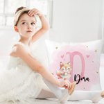 Personalisierte niedliche Tier Ballerina weichen Wurf Kissenbezug mit Namen Home Decor Geburtstagsgeschenk für Ballett-Liebhaber Mädchen