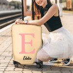 Personalized Boho Floral Initial Luggage Cover Protector Fits 18-32 Inches Suitcase with Name Travel Accessories Birthday Gift for Family Friends