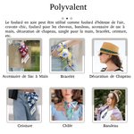 Bandeau Sac à Main Foulard Multicolore Personnalisé avec Fleur de Naissance et Nom Cadeau Anniversaire pour Fille Femme