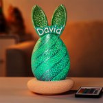Personalized Multicolor Easter Bunny Egg LED Night Light with Name and Base Room Decor Easter Gift for Girls Boys