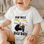 Henkilökohtainen ensimmäinen isänpäivä yhdessä valokuva 100% puuvillaa T-paita Baby Bodysuit nimet syntymäpäivälahja vauva isä