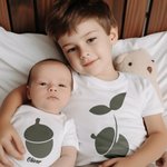 Personlig Ek Ekollon 100% bomull T-shirt Baby Bodysuit med namn Fars dag Födelsedagspresent för vän familj