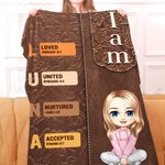 Personalizzato Bibbia Dio dice Io Sono Personaggio dei cartoni animati Coperta morbida con nome Compleanno Regalo di battesimo religioso per i cristiani Famiglia