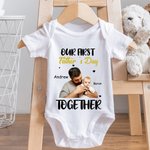 Henkilökohtainen ensimmäinen isänpäivä yhdessä valokuva 100% puuvillaa T-paita Baby Bodysuit nimet syntymäpäivälahja vauva isä