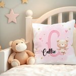 Personalisierte niedliche Tier Ballerina weichen Wurf Kissenbezug mit Namen Home Decor Geburtstagsgeschenk für Ballett-Liebhaber Mädchen