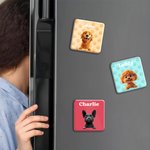 Personalized Cute Paw 3D Cartoon Dog Acrylic Fridge Magnet with Name Birthday Anniversary Gift for Dog Dad Dog Mom Pet Lovers