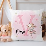 Personalisierte niedliche Tier Ballerina weichen Wurf Kissenbezug mit Namen Home Decor Geburtstagsgeschenk für Ballett-Liebhaber Mädchen