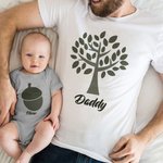 Personlig Ek Ekollon 100% bomull T-shirt Baby Bodysuit med namn Fars dag Födelsedagspresent för vän familj