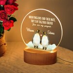 Personalisierte Sie sind mein Pinguin LED-Nachtlicht mit Namen und hölzerne Basis Raumdekoration Geburtstag Valentinstag Jahrestag Geschenk für Ehepaar