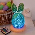 Personalized Multicolor Easter Bunny Egg LED Night Light with Name and Base Room Decor Easter Gift for Girls Boys