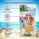 Personalisiertes Schnelltrocknendes Übergroßes Cartoon-Charakter Strandtuch mit Namen Sommerurlaub Strandparty Geburtstag Geschenk für Freunde Familie