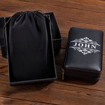 Personalized Monogram PU Leather Portable Cigar Humidor Case with Name and Date Birthday Wedding Father's Day Gift for Men Cigar Enthusiasts