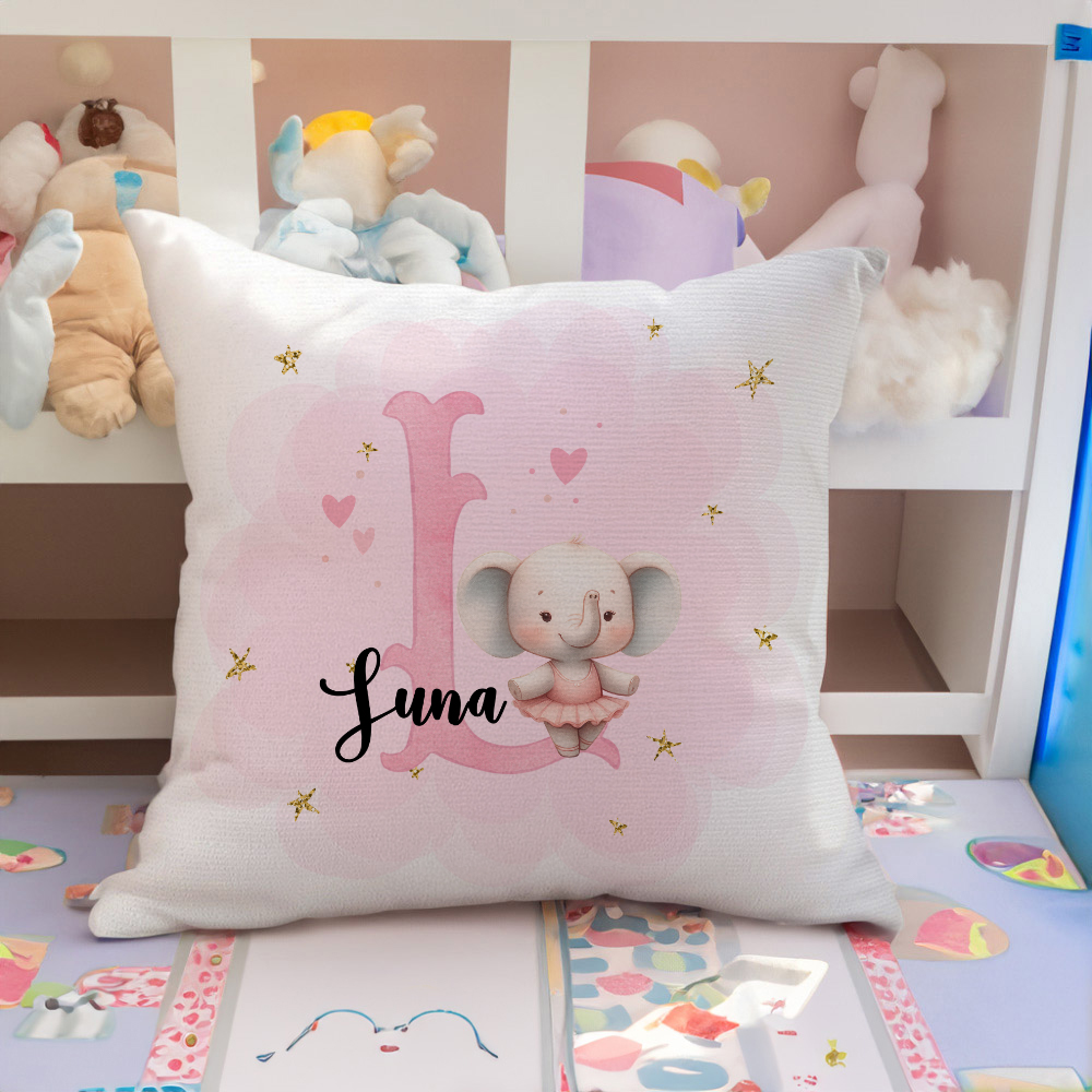 Housse de coussin personnalisée en forme d'animal Ballerine avec nom Cadeau d'anniversaire pour les amateurs de danse classique Filles