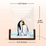 Personalisierte Wenn Pinguine ihren Partner finden, bleiben sie zusammen Acryl-Nachtlicht mit Namen und hölzerne Basis Hochzeitstag Geschenk für Ehepaar