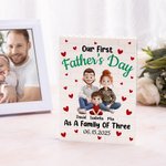 Henkilökohtainen perheenä kolmen sarjakuvahahmot Rakennus Brick palapelit nimi ja päivämäärä Home Decor Isänpäivä lahja isälle perheelle