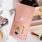 Personalisierte 3D Geburt Blume Schmetterling Cartoon Mädchen Portable Leder Make-up Pinsel Tasche mit 8 Stück Pinsel Geburtstag Geschenk für Frauen