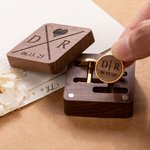 Personalised Engraved Name Initials Cufflinks Set of 2 with Date and Wooden Box Clothing Accessories Wedding Anniversary Gift for Men Groomsmen