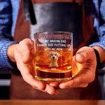 Personalized To My Amazing Dad 3D Cartoon Dog 10 oz Whiskey Glass with 1-4 Names Happy Father's Day Gift for Dog Dad Dog Lover