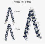 Bandeau Sac à Main Foulard Multicolore Personnalisé avec Fleur de Naissance et Nom Cadeau Anniversaire pour Fille Femme