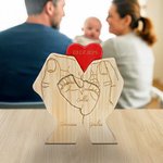 Puzzle in legno personalizzato con 3 nomi e data con piedi del neonato decor da scrivania regalo per Festa della Mamma per famiglia per neonati