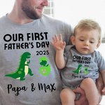 Personalisiertes  Babyflasche Weinglas Design Babybody und T-Shirt Set aus 100% Baumwolle mit Namen Vatertag Geschenk für Baby Papa