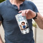 Personalized Dog Dad 3D Cartoon Character and 1-4 Dogs 20 oz Insulated Tumbler with Names Birthday Father's Day Gift for Dad Pet Lovers