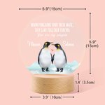 Personalisierte Sie sind mein Pinguin LED-Nachtlicht mit Namen und hölzerne Basis Raumdekoration Geburtstag Valentinstag Jahrestag Geschenk für Ehepaar