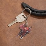 Personalized Horse Saddle Acrylic Keychain with Name Birthday Anniversary Gift for Horse Lovers Equestrians