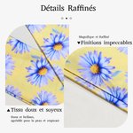 Bandeau Sac à Main Foulard Multicolore Personnalisé avec Fleur de Naissance et Nom Cadeau Anniversaire pour Fille Femme