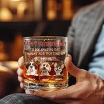 Personalized To My Amazing Dad 3D Cartoon Dog 10 oz Whiskey Glass with 1-4 Names Happy Father's Day Gift for Dog Dad Dog Lover