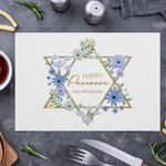 Personalized Happy Passover Floral Jewish Star Set of 2 Placemats with Family Name Dining Table Decor Jewish Holiday Gift for Family