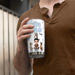 Personalized Dog Dad 3D Cartoon Character and 1-4 Dogs 20 oz Insulated Tumbler with Names Birthday Father's Day Gift for Dad Pet Lovers
