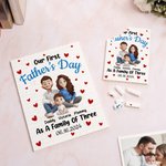 Henkilökohtainen perheenä kolmen sarjakuvahahmot Rakennus Brick palapelit nimi ja päivämäärä Home Decor Isänpäivä lahja isälle perheelle