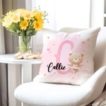 Personalisierte niedliche Tier Ballerina weichen Wurf Kissenbezug mit Namen Home Decor Geburtstagsgeschenk für Ballett-Liebhaber Mädchen