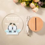 Personalisierte Sie sind mein Pinguin LED-Nachtlicht mit Namen und hölzerne Basis Raumdekoration Geburtstag Valentinstag Jahrestag Geschenk für Ehepaar