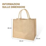 Borsa tote personalizzata in juta con personaggio femminile cartone animato e nome regalo per viaggi vacanze e tempo libero sulla spiaggia per donne