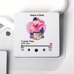 Personalized Couple Music Player Fridge Magnet with Names Home Decor Valentine's Day Anniversary Gift for Couple