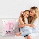 Personalisierte niedliche Tier Ballerina weichen Wurf Kissenbezug mit Namen Home Decor Geburtstagsgeschenk für Ballett-Liebhaber Mädchen