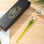 Personalisierte mundgeblasenem Kristallglas Dip Pen und Box Set mit Initialen und Namen Zeichnung Signatur Zubehör Geburtstag Geschenk für Liebhaber des Schreibens