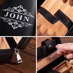 Personalized Monogram PU Leather Portable Cigar Humidor Case with Name and Date Birthday Wedding Father's Day Gift for Men Cigar Enthusiasts